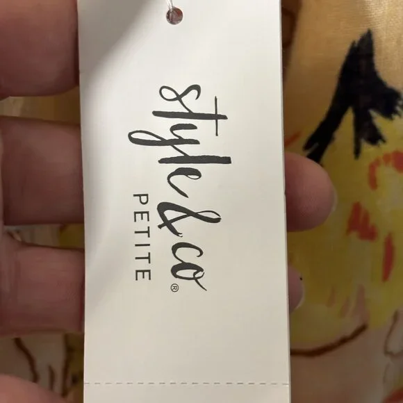 Style & Co. Floral Print Long Sleeve Button-Front Midi Dress Petite Medium - Picture 12 of 15